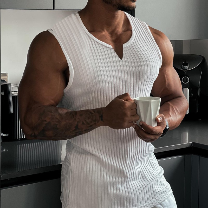Summer New men V-neck Vest str - Undershirt Crew Neck 评论和价格