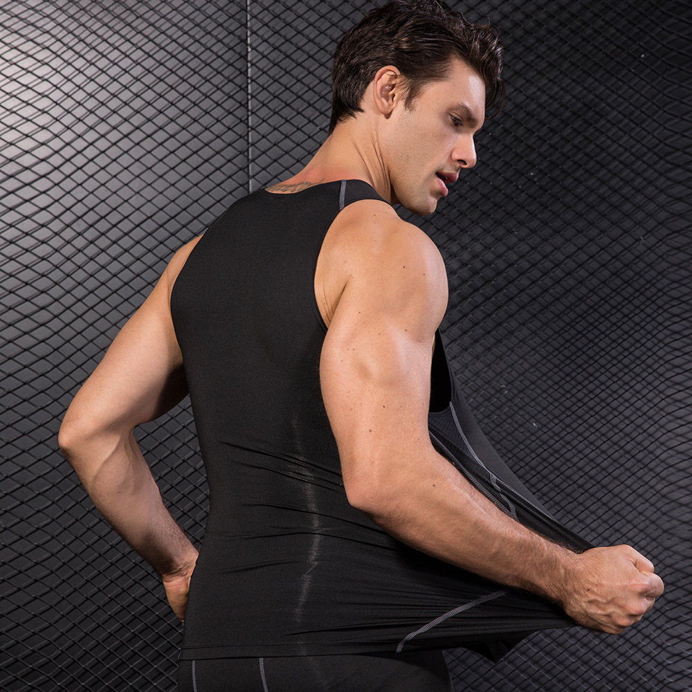 Men Black Sport Skinny Vest Ti - Base Layer Top 评论和价格