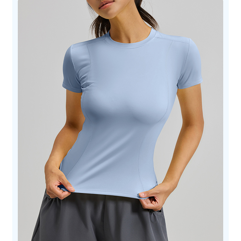 Women Slim Fit Yoga T-Shirt Qu - T Shirt Tight Fit 评论和价格
