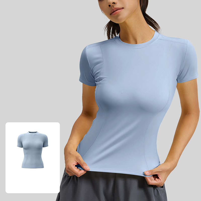 Women Slim Fit Yoga T-Shirt Qu - T Shirt Tight Fit 评论和价格