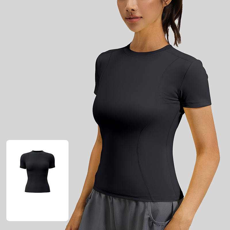 Women Slim Fit Yoga T-Shirt Qu - T Shirt Tight Fit 评论和价格