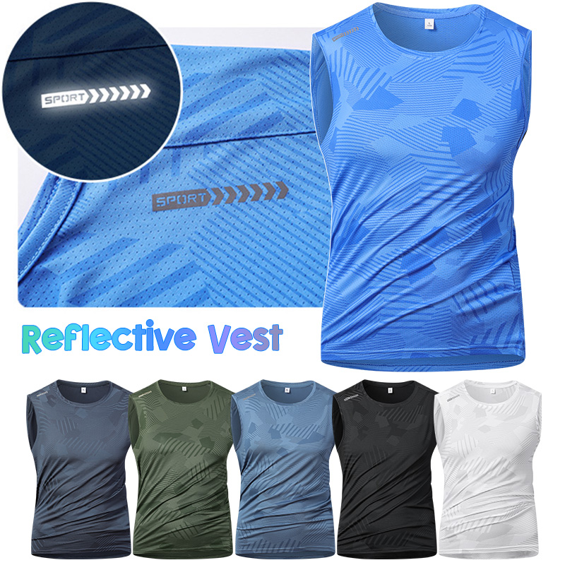 Man Running Reflective Vest Su - Sleeveless Undershirt 评论和价格