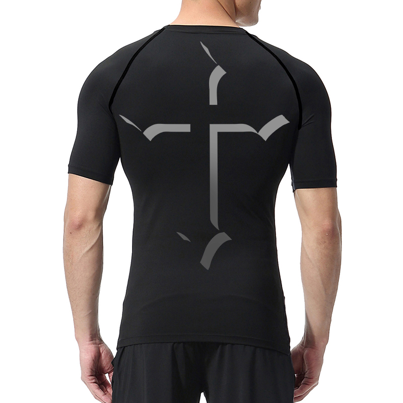 Cross Print Compression Shirt  - Base Layer Top 评论和价格