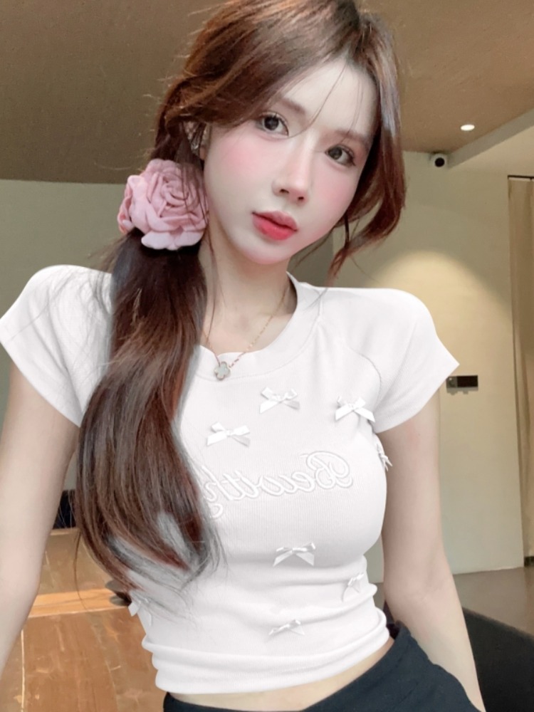 Summer Women's Sweet Short Sle - T Shirt Tight Fit 评论和价格