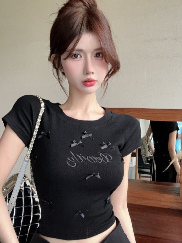 Summer Women's Sweet Short Sle - T Shirt Tight Fit 评论和价格