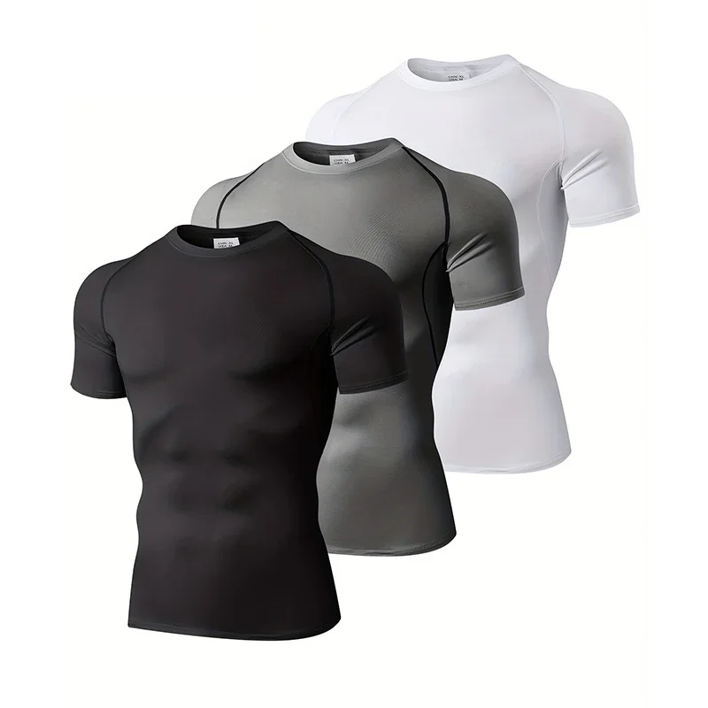 1/3 Pack Mens Compression Clot - T Shirt Tight Fit 评论和价格