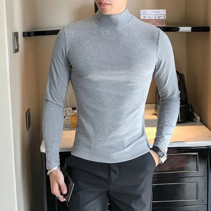 2025 Autumn Winter Men's High  - T Shirt Tight Fit 评论和价格